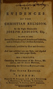 Front cover of The evidences of the Christian religion by Joseph Addison