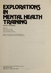 Cover of Explorations in mental health training by Unknown