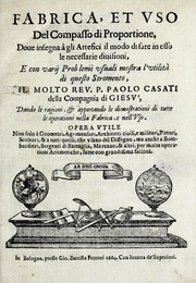 Front cover of Fabrica, et vso del compasso di proportione by Paolo Casati