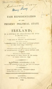 Front cover of A fair representation of the present political state of Ireland by Patrick Duigenan