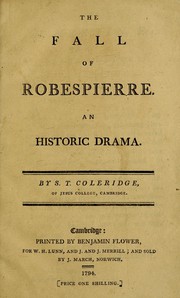 Front cover of The fall of Robespierre by Samuel Taylor Coleridge