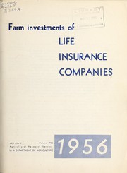 Front cover of Farm investments of life insurance companies, 1956 by Russell Warren Bierman
