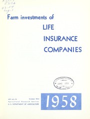 Front cover of Farm investments of life insurance companies by Russell Warren Bierman
