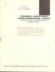 Front cover of Federal land bank farm-mortgage loans by John B. Penson