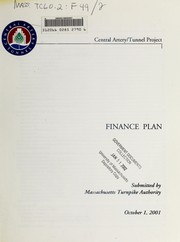 Cover of Finance plan by Massachusetts Turnpike Authority.