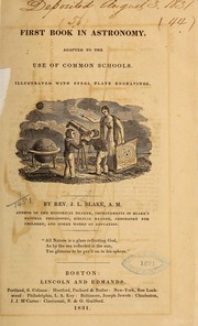 Front cover of First book in astronomy by Blake, John Lauris