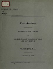 Front cover of First mortgage by Arkansaw Water Company