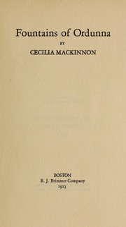 Front cover of Fountains of Ordunna by Cecilia MacKinnon