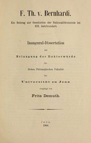 Cover of F.Th.v. Bernhardi by Fritz Demuth
