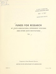 Cover of Funds for research at state agricultural experiment stations and other state institutions, 1965 by United States. Cooperative State Research Service