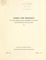 Cover of Funds for research at state agricultural experiment stations and other state institutions, 1966 by United States. Cooperative State Research Service