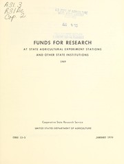 Cover of Funds for research at state agricultural experiment stations and other state institutions, 1969 by United States. Cooperative State Research Service