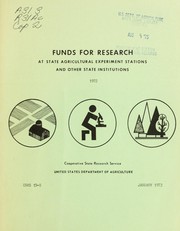 Cover of Funds for research at state agricultural experiment stations and other state institutions, 1972 by United States. Cooperative State Research Service