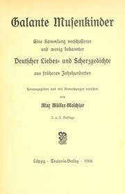 Front cover of Galante Musenkinder by Max Müller-Melchior