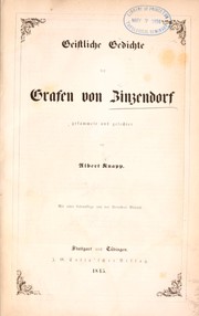 Cover of Geistliche Gedichte des Grafen von Zinzendorf by Nicolaus Ludwig Graf von Zinzendorf