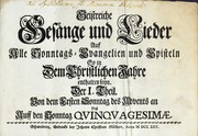 Front cover of Geistreiche Gesänge und Lieder auf alle Sonntags-Evangelien und Episteln so in dem christlichen Jahre enthalten seyn by Ferdinand Ludwig von Bressler und Aschenburg