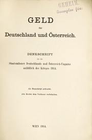Front cover of Geld für Deutschland und Österreich by Hermann Schwarzwald