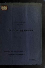 Front cover of General balance sheet and other financial statements by Brandon (Man.)