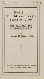 Cover of Getting the missionary's point of view by Howard B. Grose