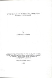 Front cover of Gifted females' and males' casual attributions for math performance by John Davies Cramer