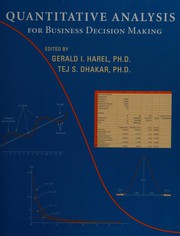Cover of Quantitative Analysis for Business Decision Making by Gerald I. Harel