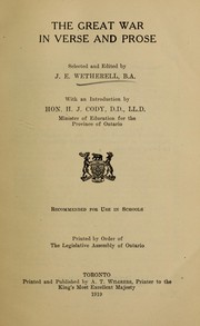 Front cover of The Great War in verse and prose by Wetherell, James Elgin