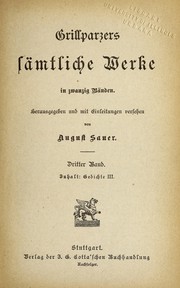 Front cover of Grillparzers sämtliche Werke by Franz Grillparzer