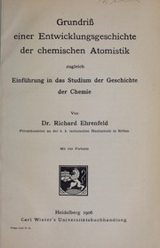 Front cover of Grundriss einer Entwicklungsgeschichte der chemischen Atomistik by Richard Ehrenfeld