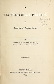 Front cover of A handbook of poetics, for students of English verse by Francis Barton Gummere