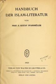 Front cover of Handbuch der Islam-Literatur by Gustav Pfanmüller