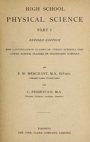 Front cover of High school physical science by F. W. Merchant