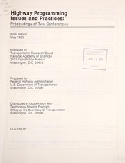 Front cover of Highway programming issues and practices by National Research Council (U.S.). Transportation Research Board
