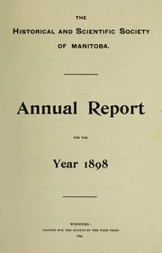 Front cover of The Historical and Scientific Society of Manitoba by Historical and Scientific Society of Manitoba