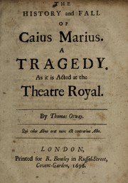 Front cover of The history and fall of Caius Marius by Thomas Otway