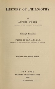 Cover of History of philosophy by Weber, Alfred