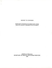 Front cover of [Home health services prospective payment research and demonstration studies by Donna E. Shalala