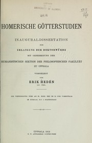 Cover of Homerische götterstudien .. by Erik Hedén