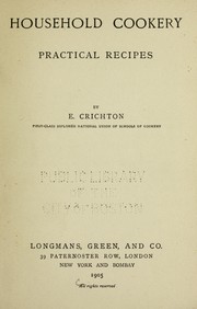 Cover of Household cookery by E. Crichton