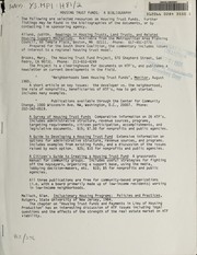 Cover of Housing trust funds by Unknown
