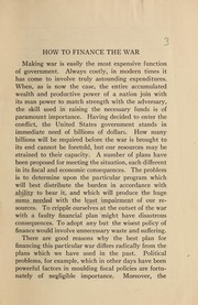 Cover of How to finance the war by Edwin Robert Anderson Seligman
