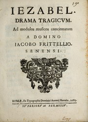 Front cover of Iezabel, drama tragicum by Jacopo Frittelli