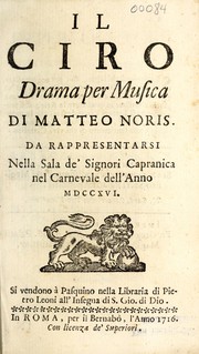 Cover of Il Ciro by Gasparini, Francesco