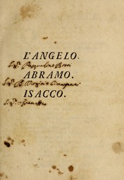 Front cover of Il sagrifizio d'Isacco by Cesarini, Carlo Francesco called Carlo del Violino