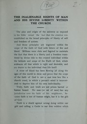 Front cover of The inalienable rights of man and his divine liberty within the church by Jos. J. Charbonneau