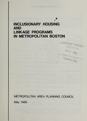 Cover of Inclusionary housing and linkage programs in metropolitan Boston by Carol Baldassari