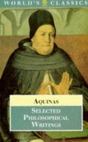 Cover of Selected philosophical writings by Thomas Aquinas