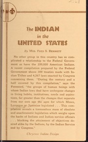 Front cover of The Indian in the United States by Bennett, Fred S. Mrs