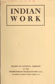 Front cover of Indian work by Presbyterian Church in the U.S.A. Board of Missions