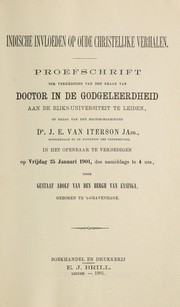 Front cover of Indische invloeden op oude christelijke verhalen .. by Bergh van Eysinga, Gustaaf Adolf van den