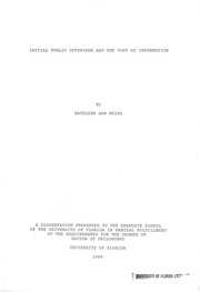 Front cover of Initial public offerings and the cost of information by Kathleen Ann Weiss